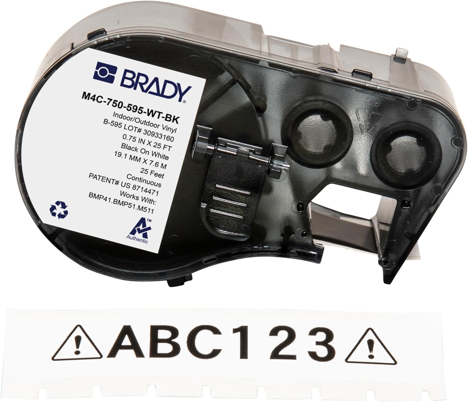Brady M4C-750-595-WT-BK BMP41/BMP51/BMP53/M511 Label