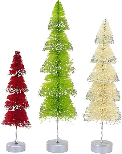 Miniatura 3 de Bethany Lowe Juego de 3 cepillos para botellas de Navidad en capas