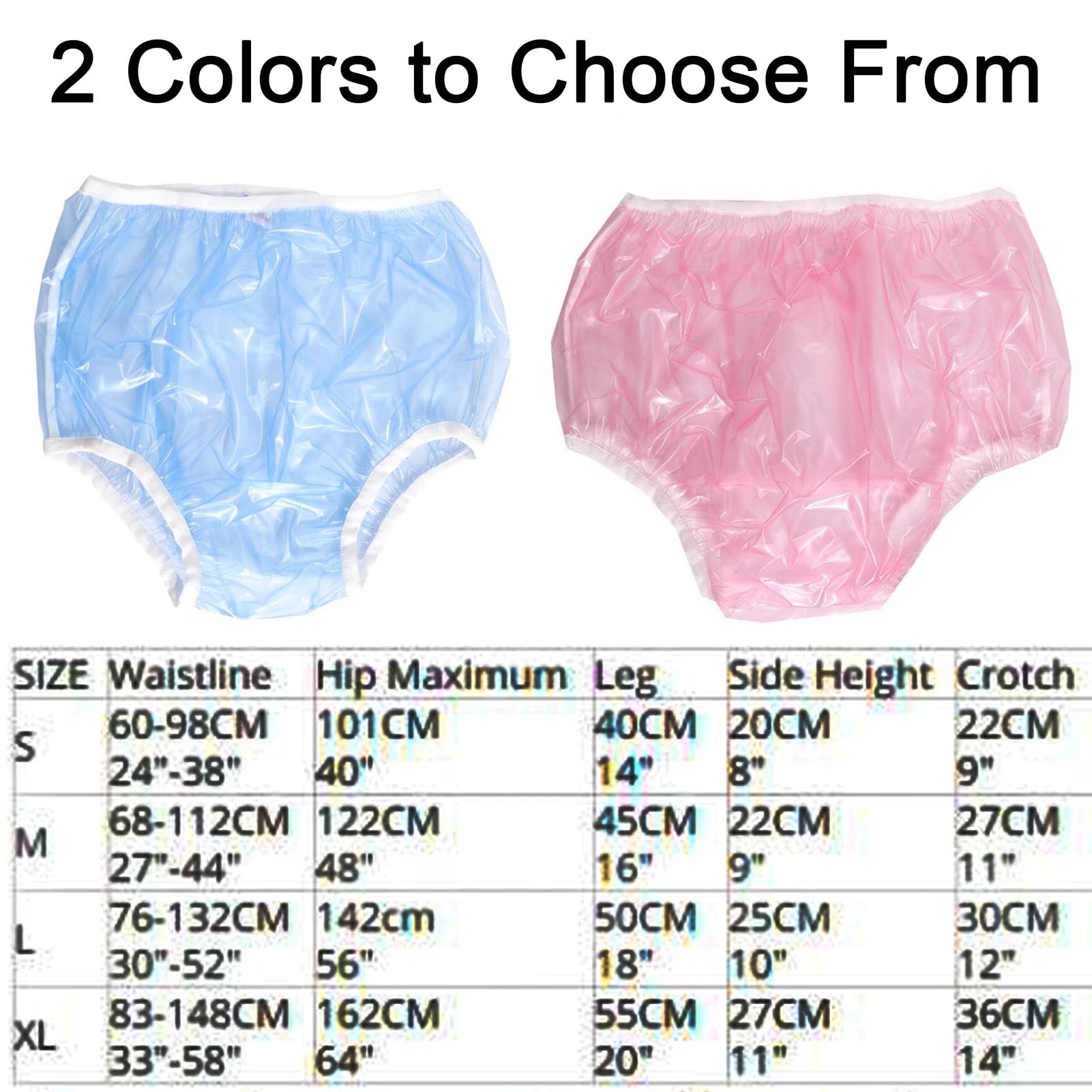 Cubrepañales para Adultos Incontinencia Ropa Interior Impermeable Antifugas Suave Pantalones Braga de Incontinencia de Plástico UnisexPink,M