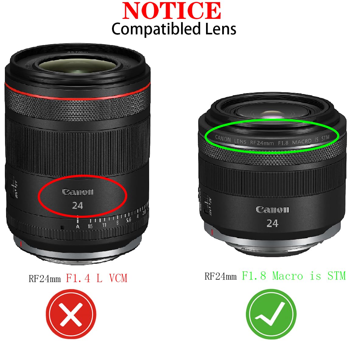 Amazon.com : 52mm Lens Cap Cover for Canon EF-S 24mm f/2.8 STM,RF