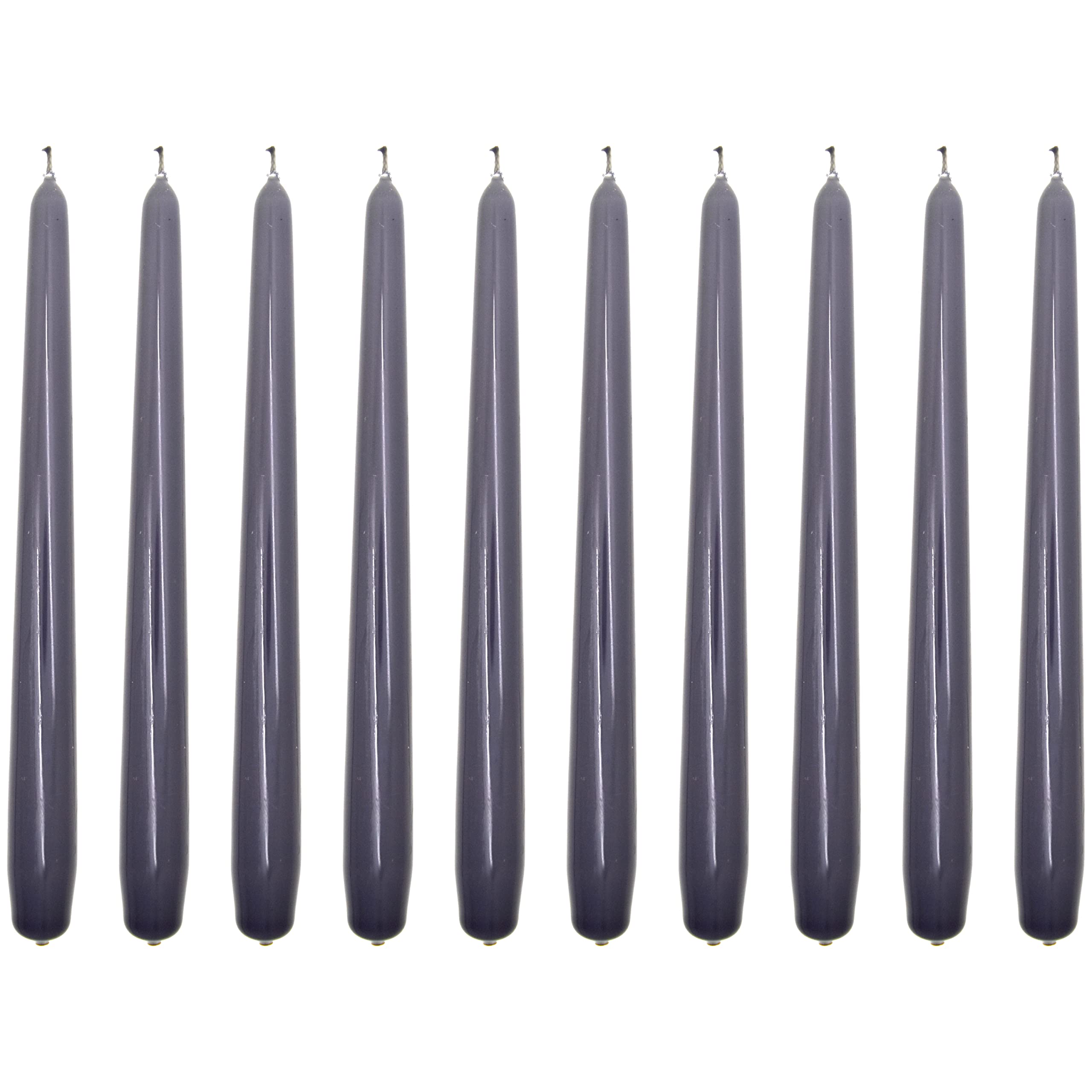 Soladirect Steel Magnolias Varnished Tapered Dinner Candles, Pack Of 10, Unscented, Long Burning Time, 24 Cm / 9.45" (Steel Magnolias, Varnished)