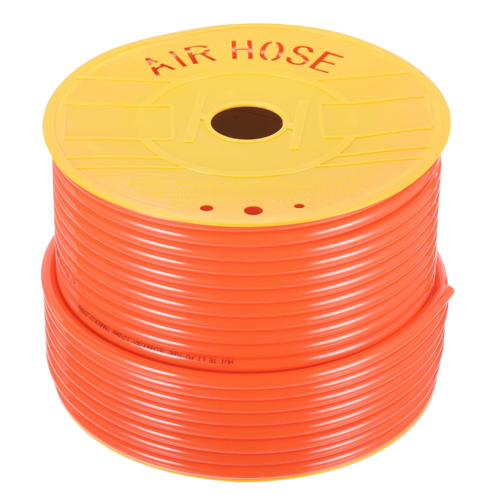 Rebower Pneumatic Tubing Pipe,12mm x 8mm Orange PU Polyurethane Tube,292FT 89M,PU Air Line Tubing Hose Tubes for Air Compressor,Fluid Transfer,Air Brake