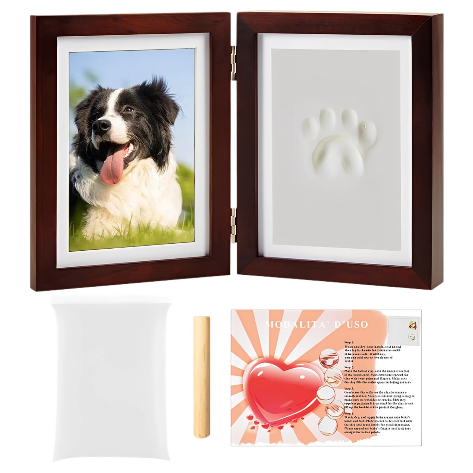 Cadre photo empreintes de pattes animaux cadeau idéal pour maîtres chiens chats