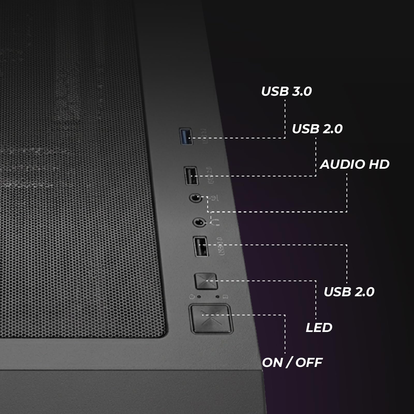 Noua Smash SK100 Case Gaming PC Mid-Tower ATX/E-ATX | Doppio Vetro Temperato | 4 Ventole ARGB PWM Preinstallate | AIO 360mm | GPU fino a 400mm | Airflow Ottimizzato