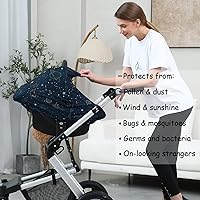 Vista 3 de Fundas de asiento de automóvil para bebés – Funda multiusos para lactancia, toldo para asiento de automóvil, cubiertas para cochecito de bebé