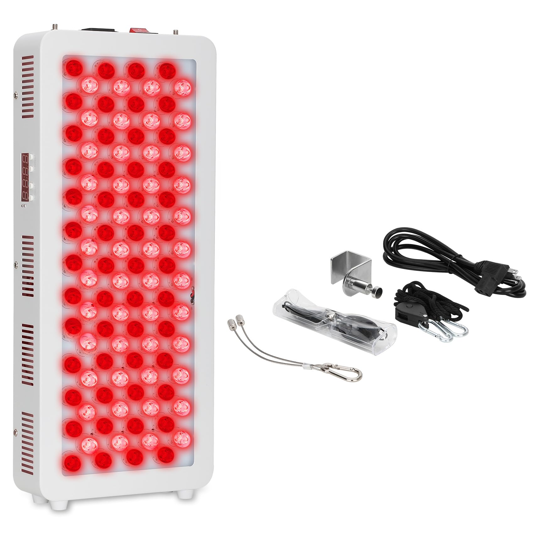 Red Light Therapy Panel for Face and Body, 100 LEDs Red Light High Power Panels Red 660nm Near Infrared 850nm with Timing and Adjustable Stand for Recovery (100 LEDs)