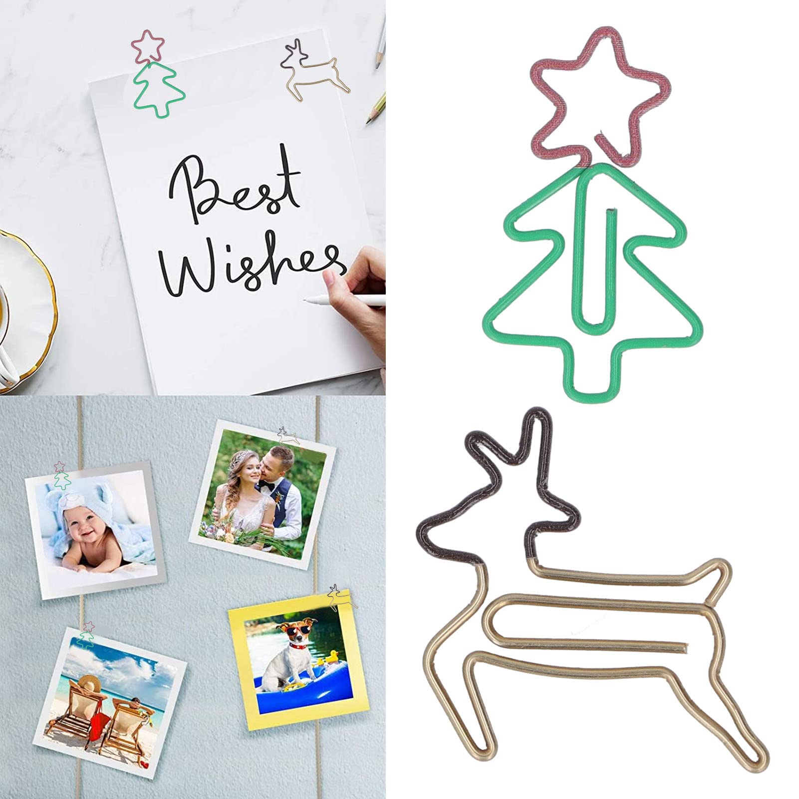 100 Stks Metalen Paperclips Bladwijzers, Kerstboom en