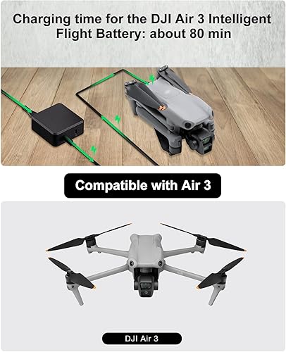 Miniatura 4 de Youetly Cargador de batería de 100 W, adaptador de corriente USB-C para DJI Mavic Serie 3Air 3Mini Series Batería de vuelo inteligente, DJI RC Pro