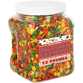 Fall Sprinkles - 1.2 Pounds - Fall Leaf Shaped Sprinkles for Baking