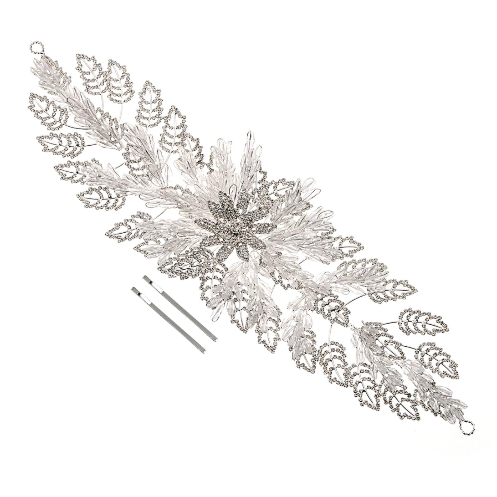 Brauthaarschmuck mit Kristallimitate Elegant Brauthaarschmuck mit Haarnadeln Funkelnd Braut-Haarrebe für Bräute, Brautjungfern, Hochzeit, Fotoshooting