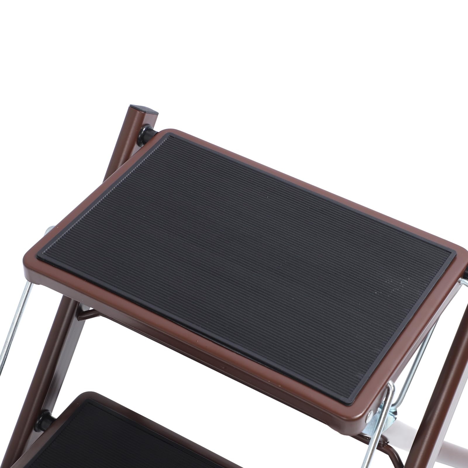 lyrlody Escalera de 2 Escalones Taburete Plegable con Pedal Ancho Antideslizante Capacidad de 264.6 LB Placa de Hierro con Pintura Brillante para Cocina, Baño, Gabinete, de Zapatos para Adultos