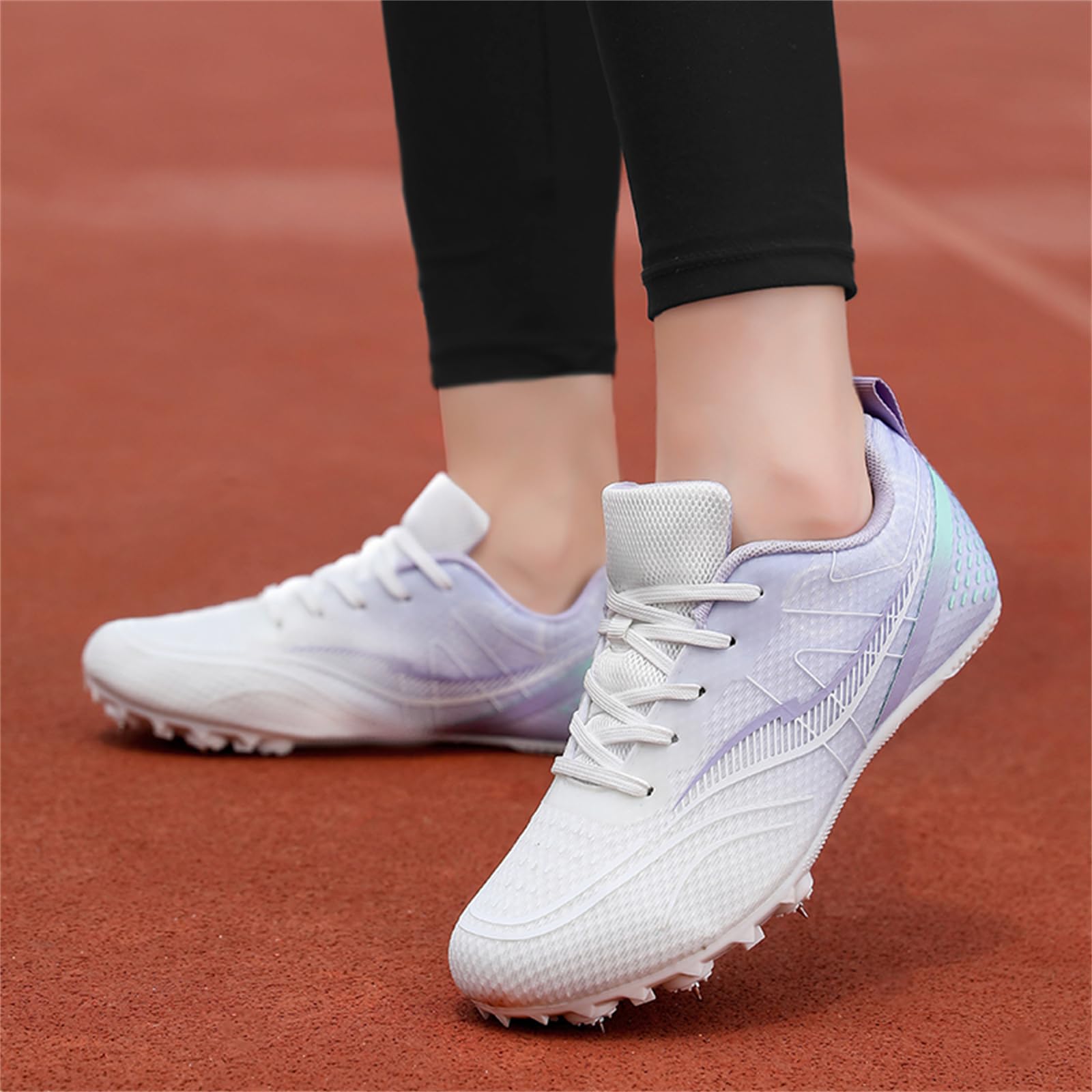 Zapatillas De Atletismo Mujer Transpirables para Carreras De Pista Y Campo Zapatillas De Salto Zapatillas Deportivas con Clavos para Sprint