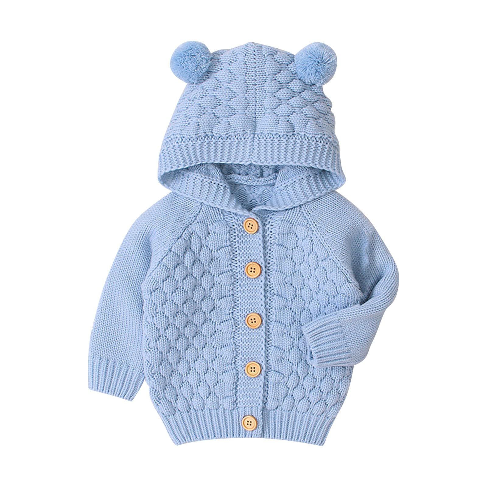 Cárdigan de punto para bebé recién nacido, sudadera con capucha y botones para bebés, trajes de algodón, unisex, conjunto básico de ropa para bebé, leggings y camiseta para niñas
