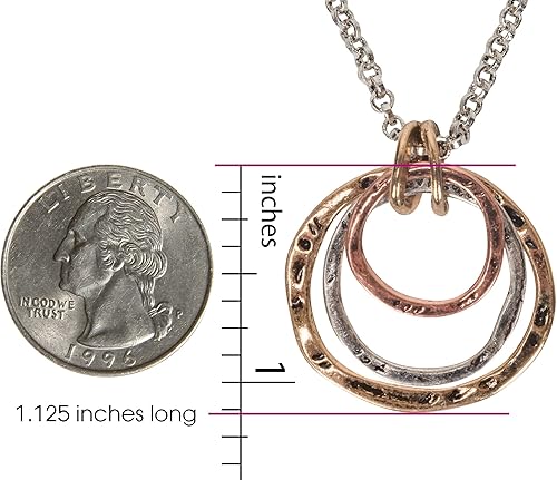 Miniatura 4 de SPUNKYsoul Boho 3 Círculos Colgante Hecho a Mano Tierra Océano Collar Joyería para Mujer Oro Plata Cobre Oro Rosa Multi-Metal