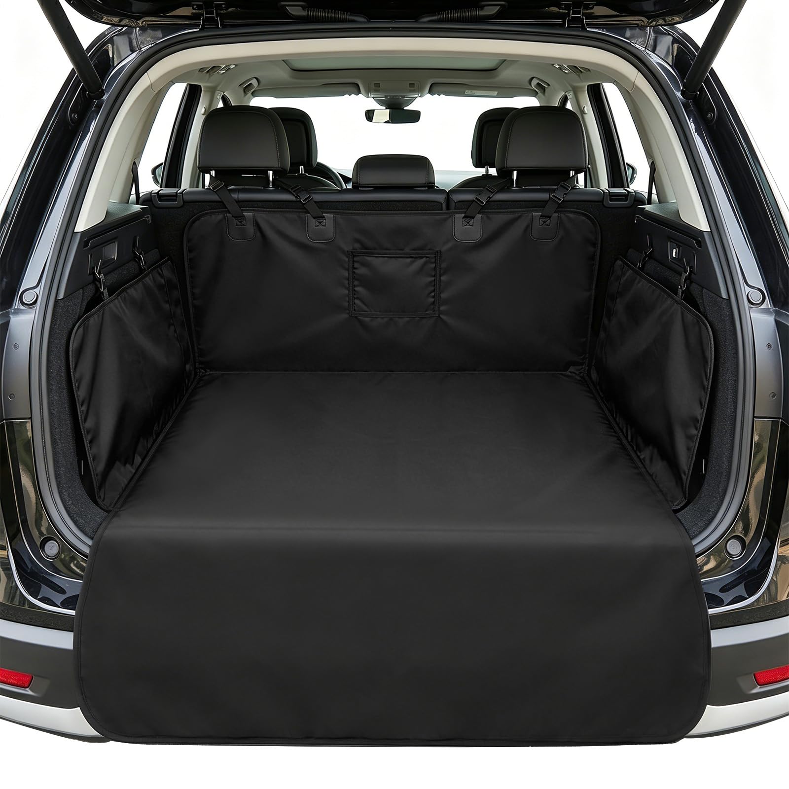 Protector para maletero de perro con laterales y borde de carga, 165 x 104 cm, resistente al agua, resistente a los arañazos, para SUV, furgonetas y combi (negro)
