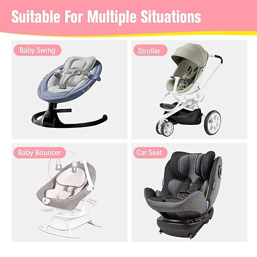 Miniatura 7 de KAKIBLIN Almohada de viaje para bebé para cabeza y cuello, almohada de apoyo mejorada para bebé, almohadas para el cuello del bebé para asiento de