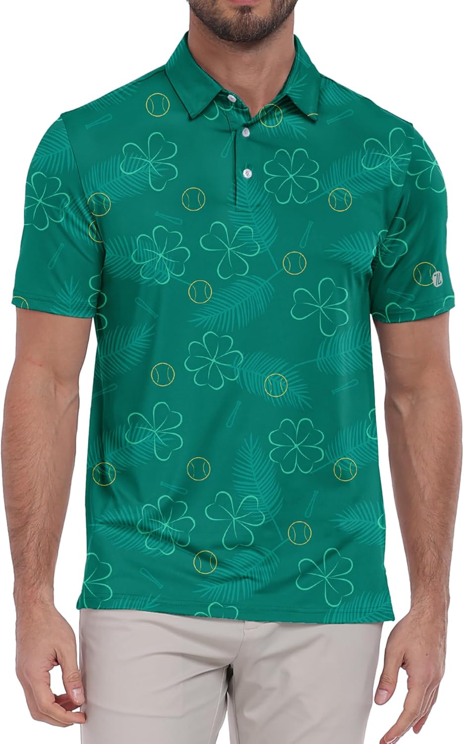 ZITY Select Mens Golf Polo Shirts 50+ UPF Short Sleeve Quick-Dry Performance Print Golf Shirt