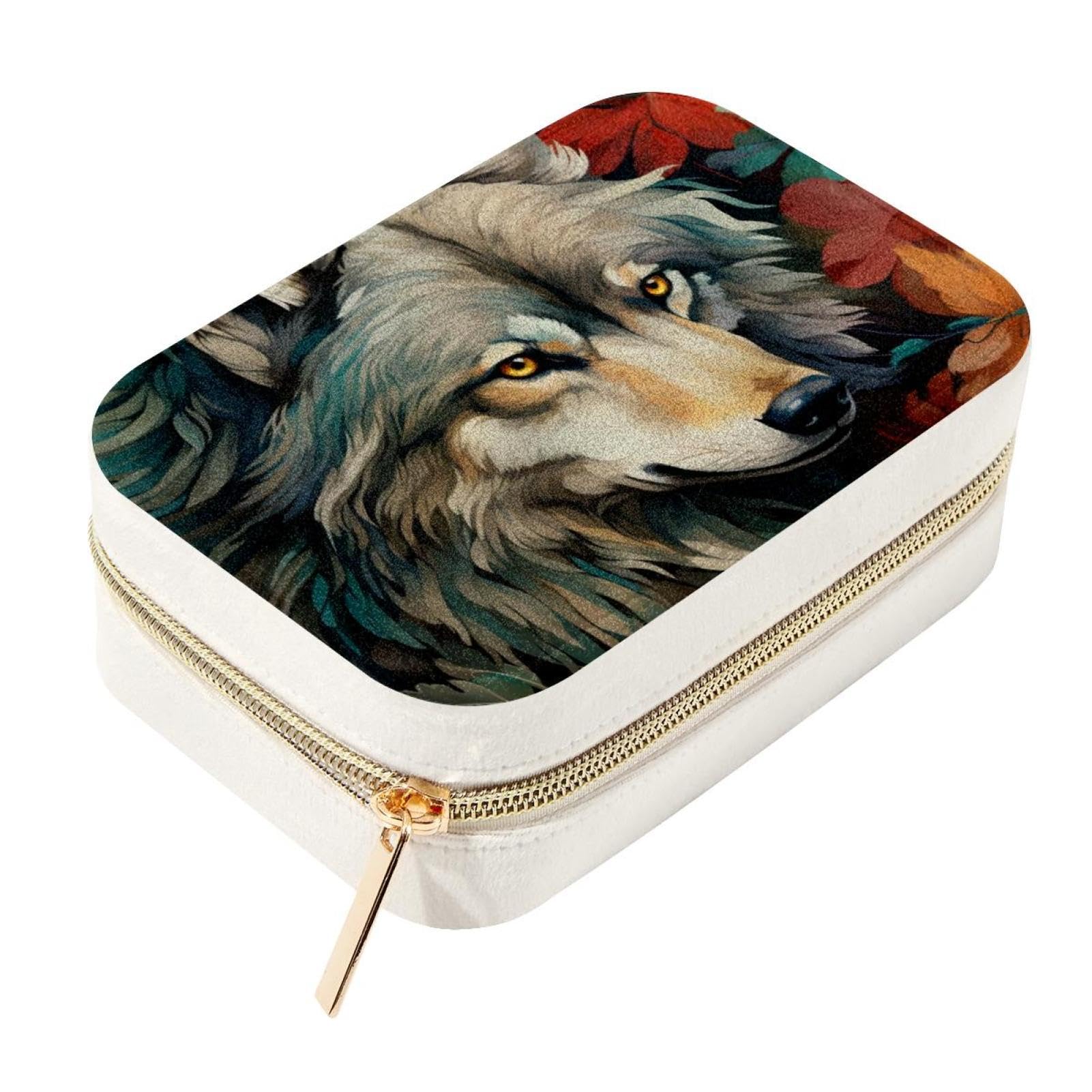 Magnifique boîte à bijoux loup grand format au design élégant unique