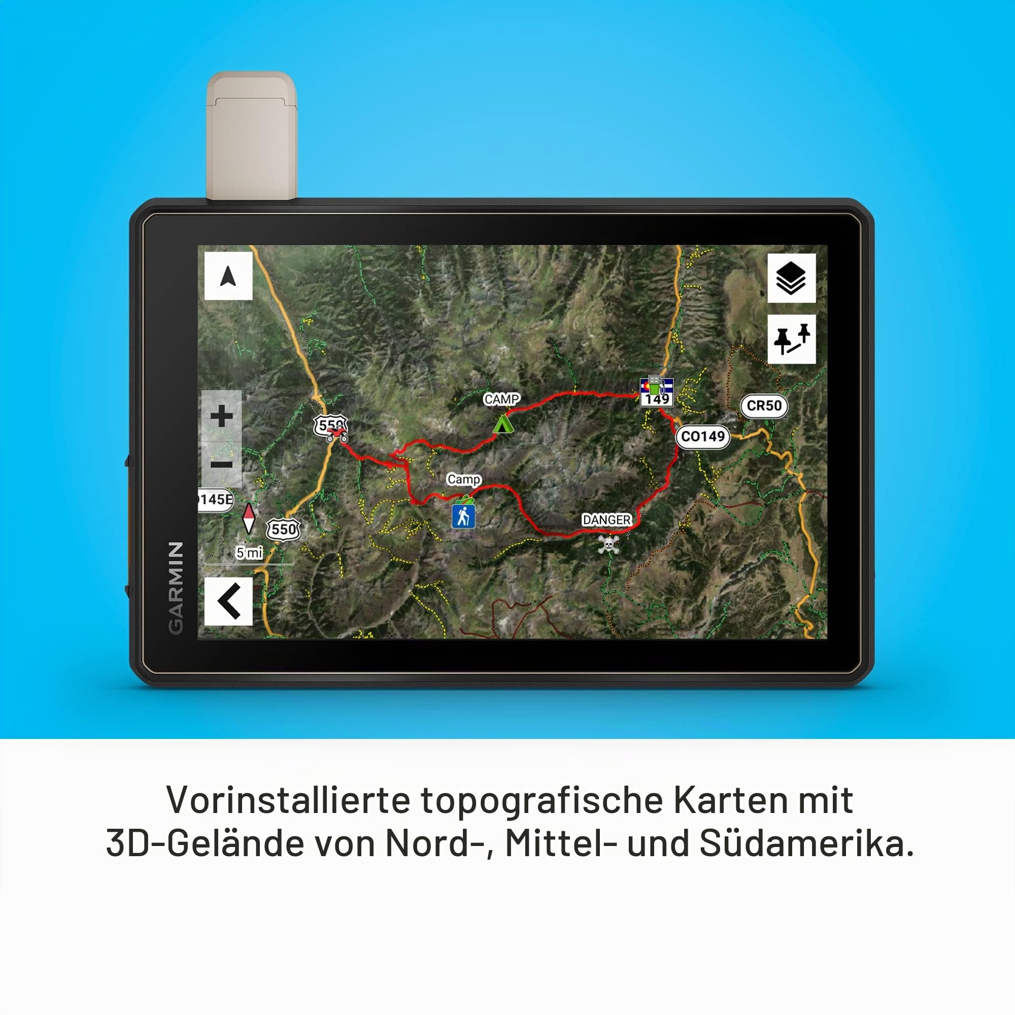 Garmin Tread Overland, All-Terrain Navigator, robust, Built in Mapping, iOverlander, Ultrabright Display