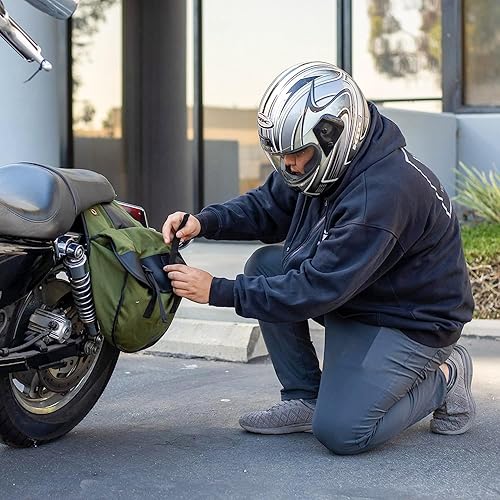 Miniatura 5 de Nomad USA Quick-Easy - Alforjas de lona para motocicleta, ajuste universal, color negro