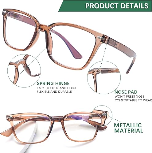 Miniatura 4 de CLASAGA Gafas de lectura para mujeres y hombres, para lectura de computadora, lentes de bloqueo de luz azul, lentes de bisagra de resorte