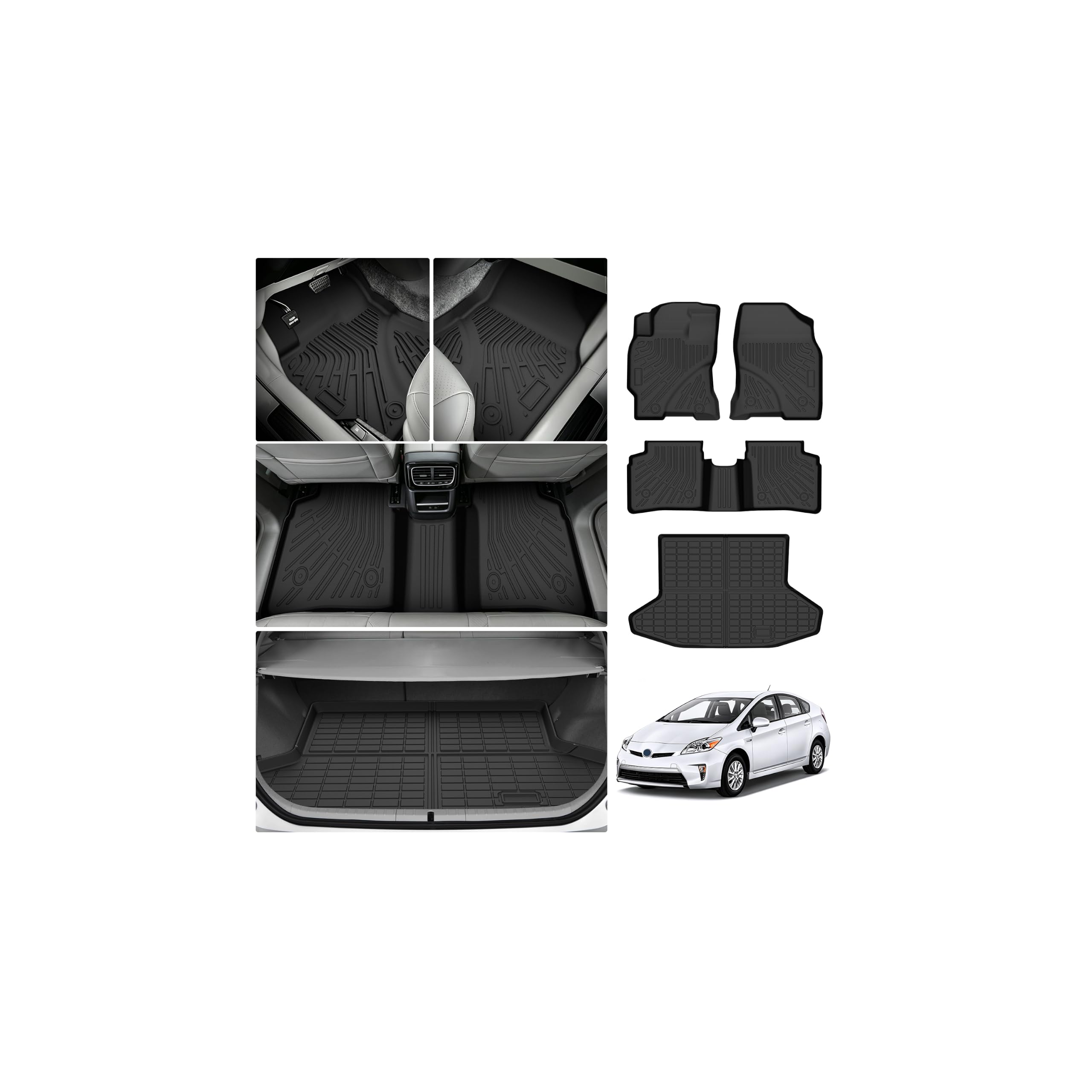 Cartist Floor Mats for Toyota Prius 2004-2009, All Weather Cargo Liner for Prius Accessories, Heavy Duty TPE Cargo Mats, Car Accessories