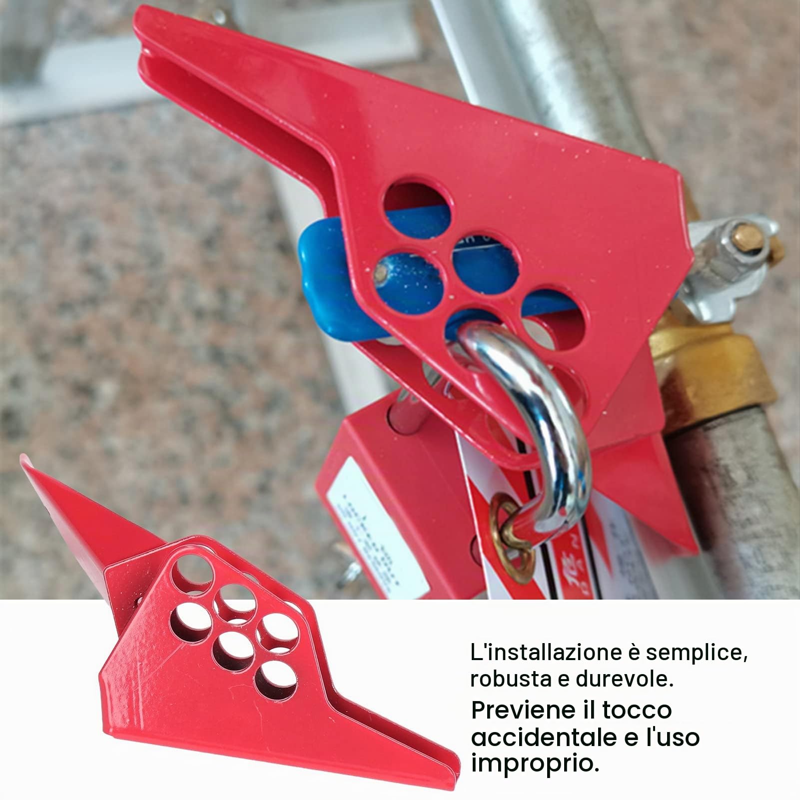 BuyWeek Blocco Valvola a Sfera, Valvola di Intercettazione in Acciaio Inossidabile Valvole di Controllo con Lucchetto da 38 mm