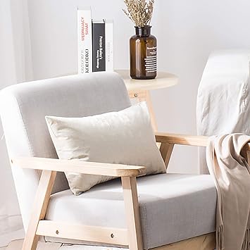 EDOW Luxury Throw Pillow Insert, Soft Fluffy Down Alternative Polyester Square Form Decorative Pillow Insert,Sham Stuffer,Cotton Cover for Sofa, Couch,Bed and Car. (White, 12x20)