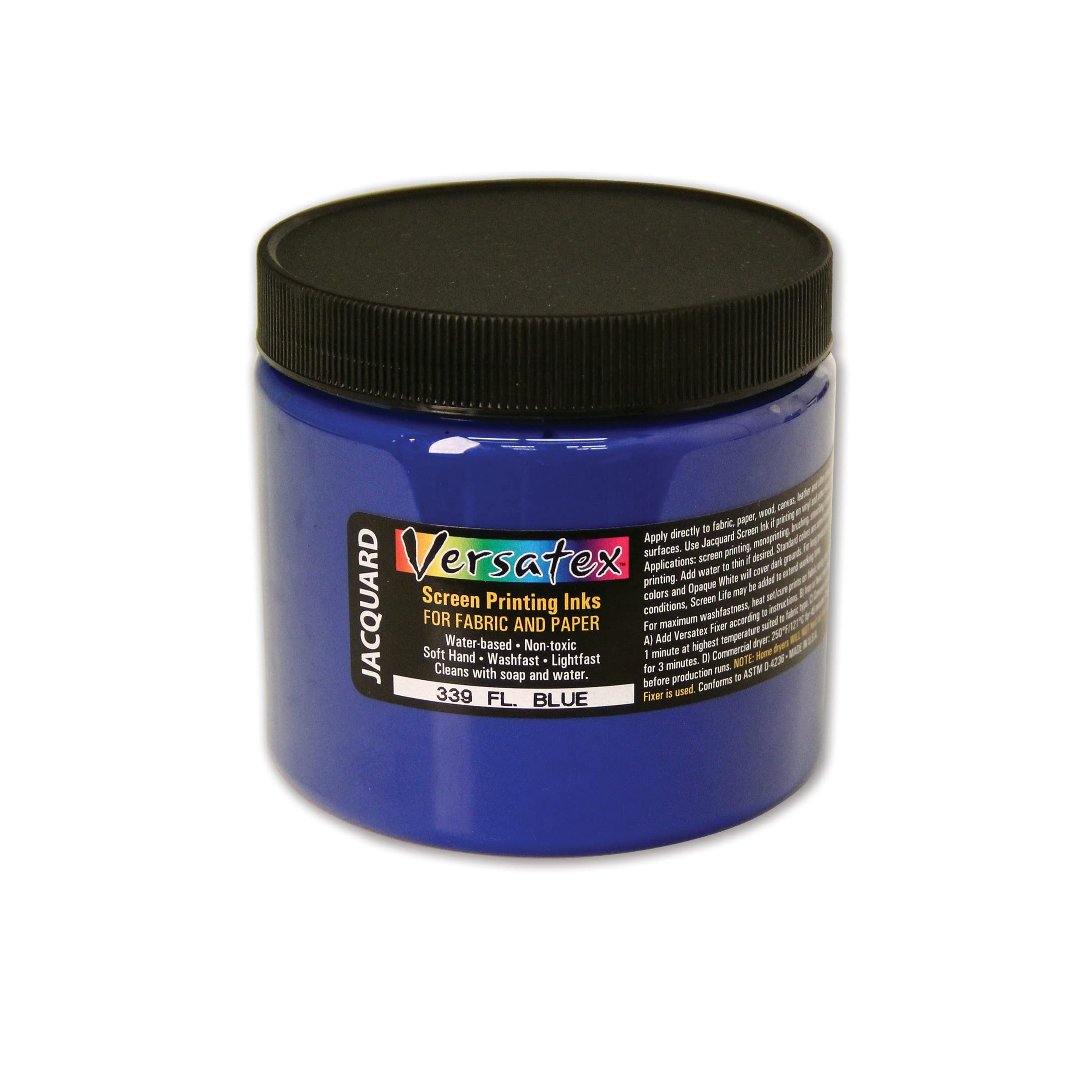 Encre sérigraphie Versatex bleu fluorescent Jacquard 453g pour textile
