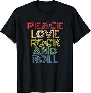 Peace Love Rock'n'Roll T-Shirt Distressed Rock Concert T-Shirt