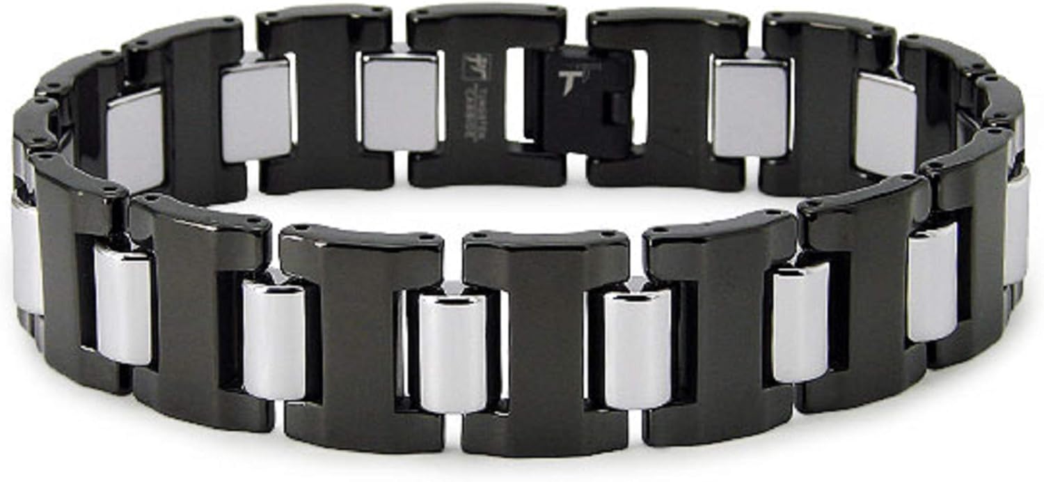 Men's Link Bracelets | Tungsten | Scratch-Resistant | Variety of Styles | Adjustable | Includes Jewerly Box