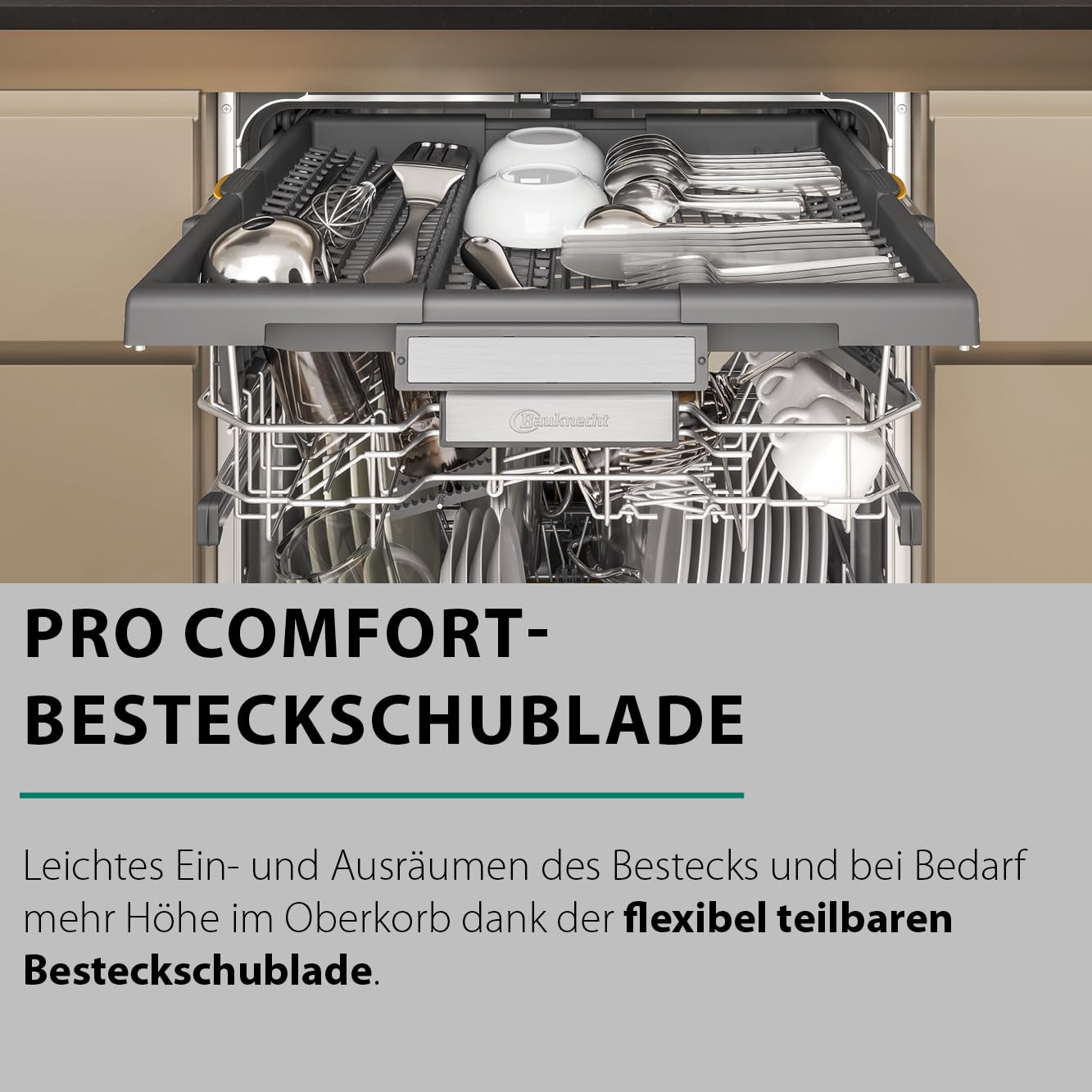 Bauknecht B7F HS51 X Freistehender Geschirrspüler 60 cm 15 Maßgedecke PowerClean Pro Natural Dry MaxiSpace