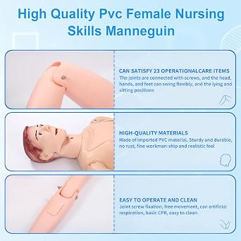 Medical Mannequin for Training Nursing Manikin Full Body Trauma Patient Care Manikin Simulator with CPR, Catheterization & Wound Care Practice for Nursing Students & Medical Schools