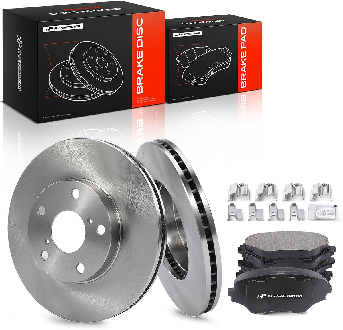 Kit de pastillas de cerámica y rotores de freno delanteros ventilados A-Premium de 10,83 pulgadas (275 mm) | Compatible con el modelo Toyota RAV4 2001 2002 2003 2004 2005, 2.0L 2.4L, paquete de 6