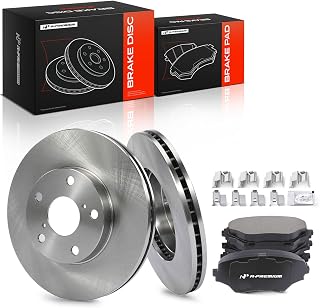 A-Premium 10.83 inch (275mm) Front Vented Brake Rotors and Ceramic Pads Kit