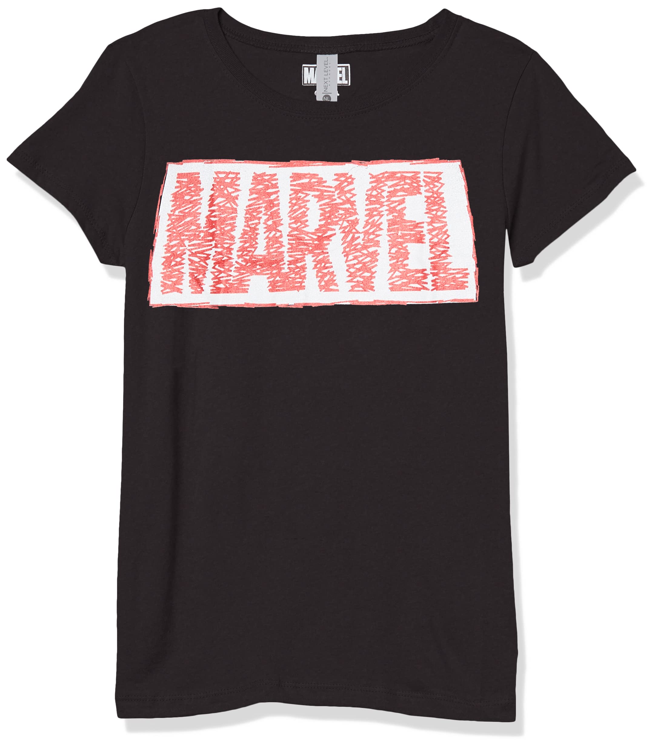 T-shirt Marvel fille noir avec graphisme scribble exclusif en taille M - 3