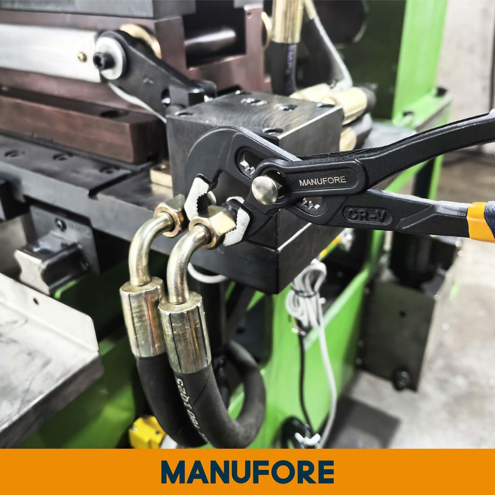 MANUFORE 400 mm Pinces Multiprises- Pince Plombier Grande Taille, Réglage Rapide par Bouton, Antidérapante & Durable,pour Bricolage & Plomberie