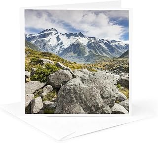 3dRose Greeting Card - New Zealand, Canterbury, Aoraki-Mt. Cook National Park, Hooker Valley - New Zealand