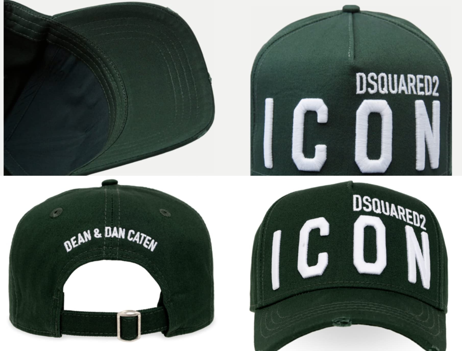 DSQUARED2 New Icon czapka bejsbolówka czapka czapka czapka New Model Green White, zielony, Rozmiar uniwersalny