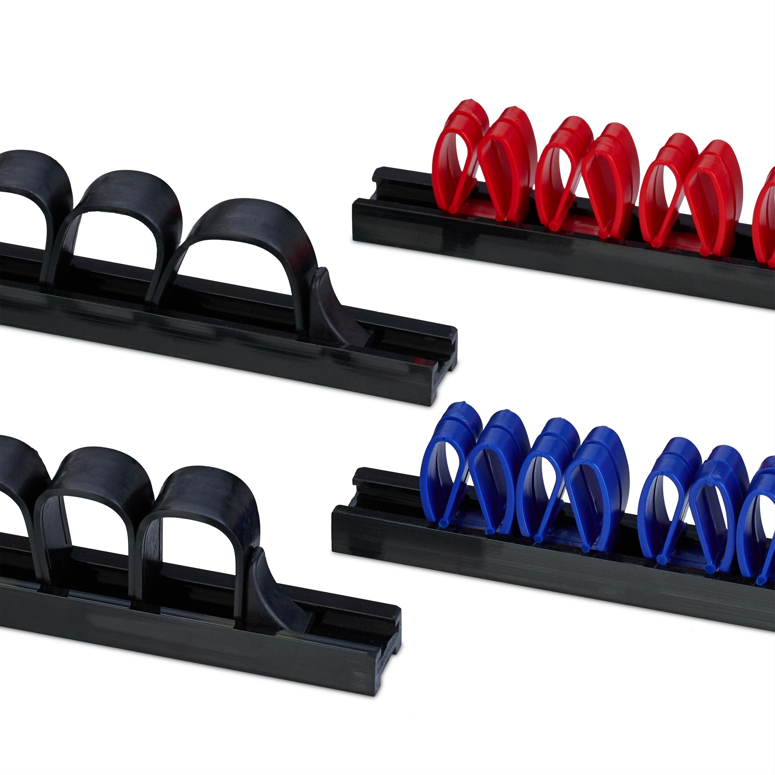 Relaxdays Set 4 Porta Utensili da Parete, Portattrezzi da Muro Ganci Doppi per Attrezzi e Cacciaviti, Plastica Colorata