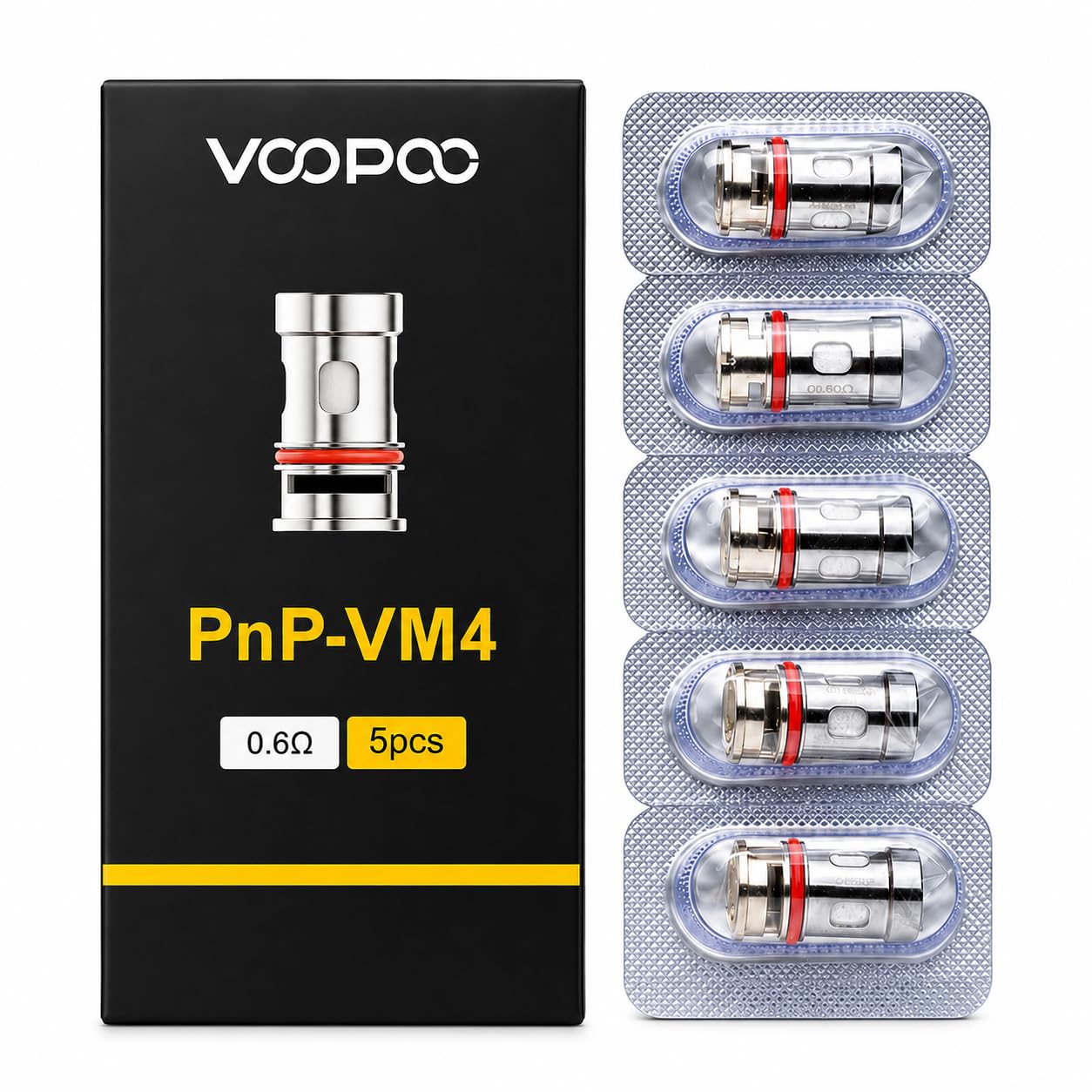 VOOPOO PnP VM4 Replacement Coils 0.6 Ohm Mesh Coils [Pack of 5]