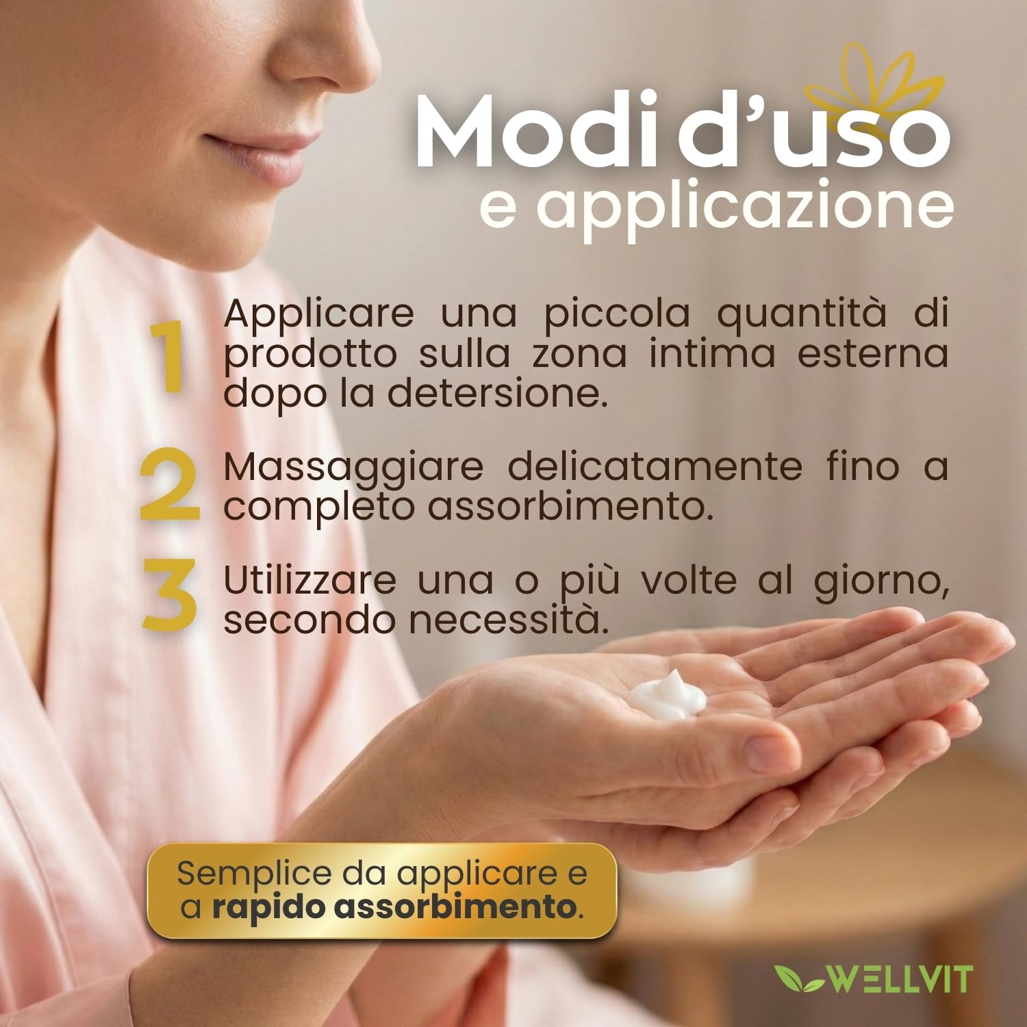 Deodorante Intimo Donna – Delicata Crema Intima Profumata Donna Anti-Odore per l’ Igiene Intima Quotidiana, Azione Fresca e Lenitiva con Aloe Vera, Menta, Arginina e Argento Citrato – 50 ml WELLVIT