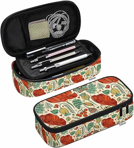 Yekiua Estuche para lápices florales Flor Silvestre Hojas de alta capacidad Estuche de lápices Bolsa estacionaria Bolsa de cosméticos Colorido disponible en Yaxa El Salvador