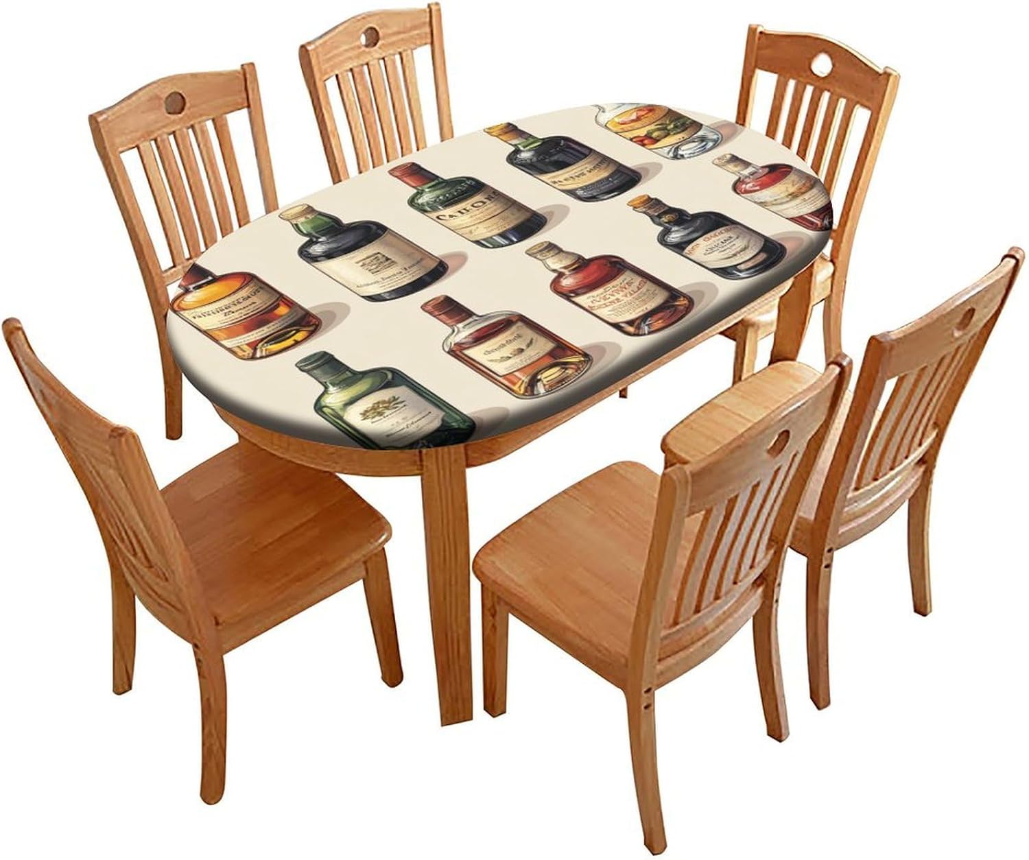 Amazon.com: Lsiurisi Dining Table Pads, Vintage Bottles Pattern Printed ...