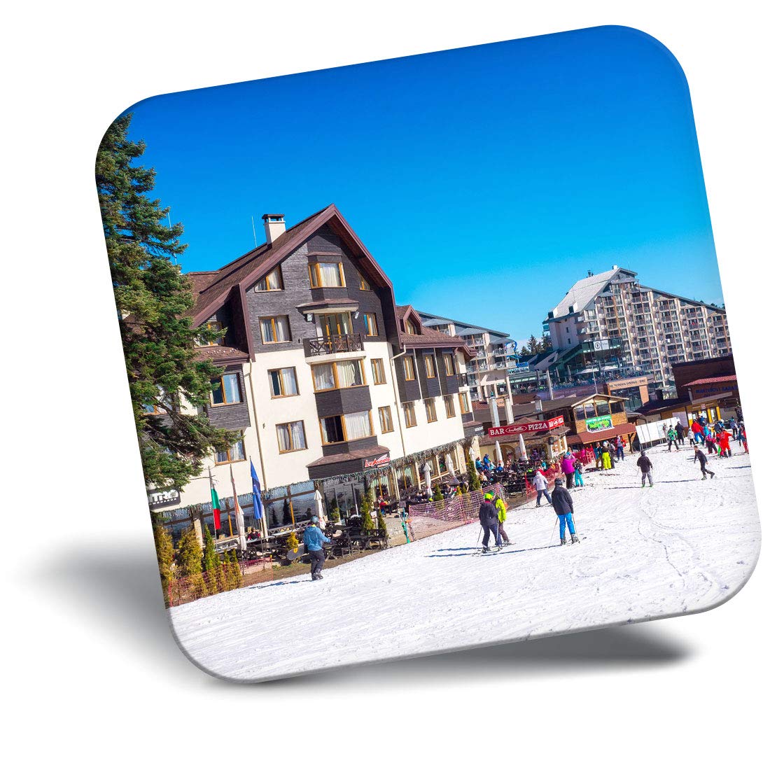 Destination Vinyl Ltd Multicolor Fridge Magnet - Borovets Bulgaria Ski Resort Snow 21278