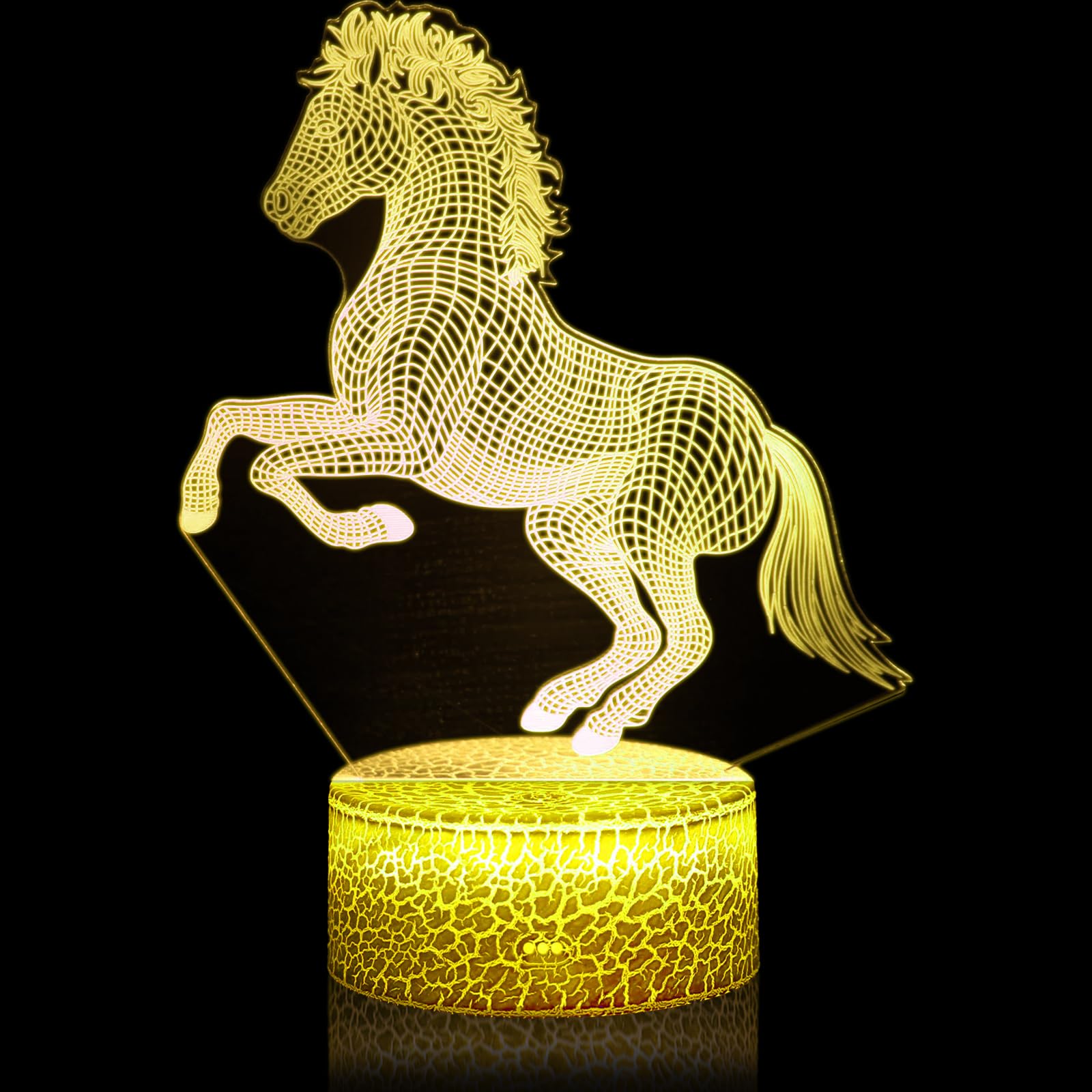 Lampada 3D Cavallo Con 16 Colori E Telecomando - Luce Notturna A LED Con Effetto Illusione - Regalo Decorativo Per Camera Da Letto