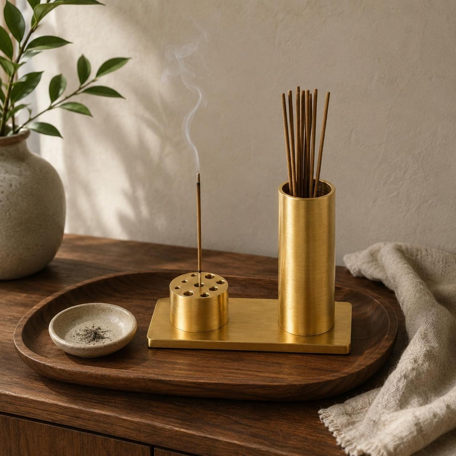 SNAPPSY Brass Incense Stick Holder Gold-Toned Stick Incense Holder