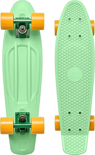 Miniatura 7 de Retrospec Quip Mini Cruiser - Patineta completa de plástico retro de 22.5 pulgadas con rodamientos ABEC 7 y ruedas de poliuretano, tabla compacta