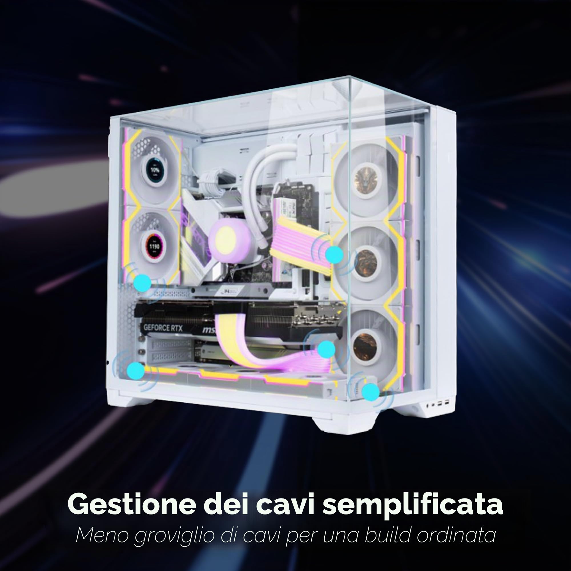 Lian Li UNI FAN TL Wireless LCD Ventola 120 mm RGB – Confezione da 3 pezzi Bianco | PWM 26 LED ARGB fino a 1.900 giri/min, sistema a incastro, flusso d'aria elevato, silenzioso e a bassa vibrazione