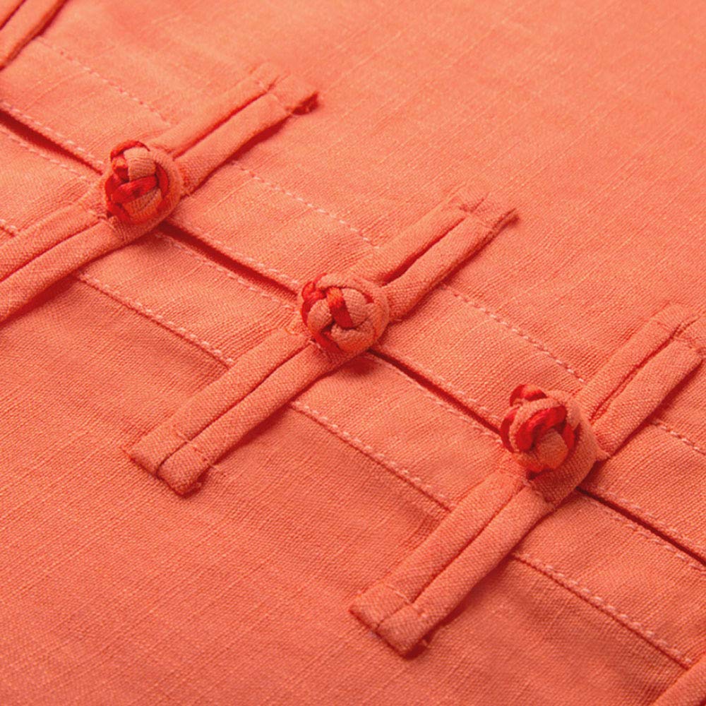 Tai Chi Anzug Kleidung Unisex Uniformen Kung Fu Kampfsport Sets Wing Chun Kostüme Qi Gong Shaolin,Orange-L (Pink S)